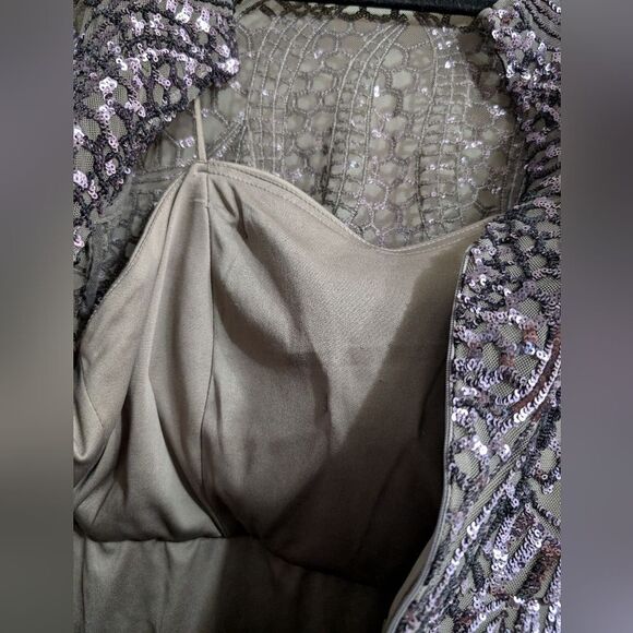 R&M Richards gorgeous plum color sequin dress size 10 - Picture 8 of 14